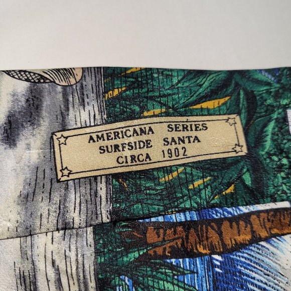 Americana by MBP Tie Mens Americana Series Surfside Santa Circa 1902 Silk - Picture 6 of 9